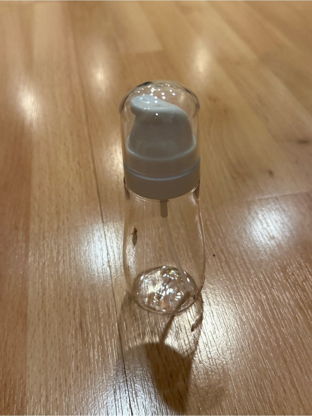 Clear Travel Pump Bottle with White Pump Top